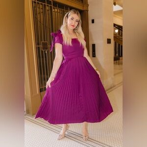 ISO Ivy City Eliza Bow Dress in Plum - Large
